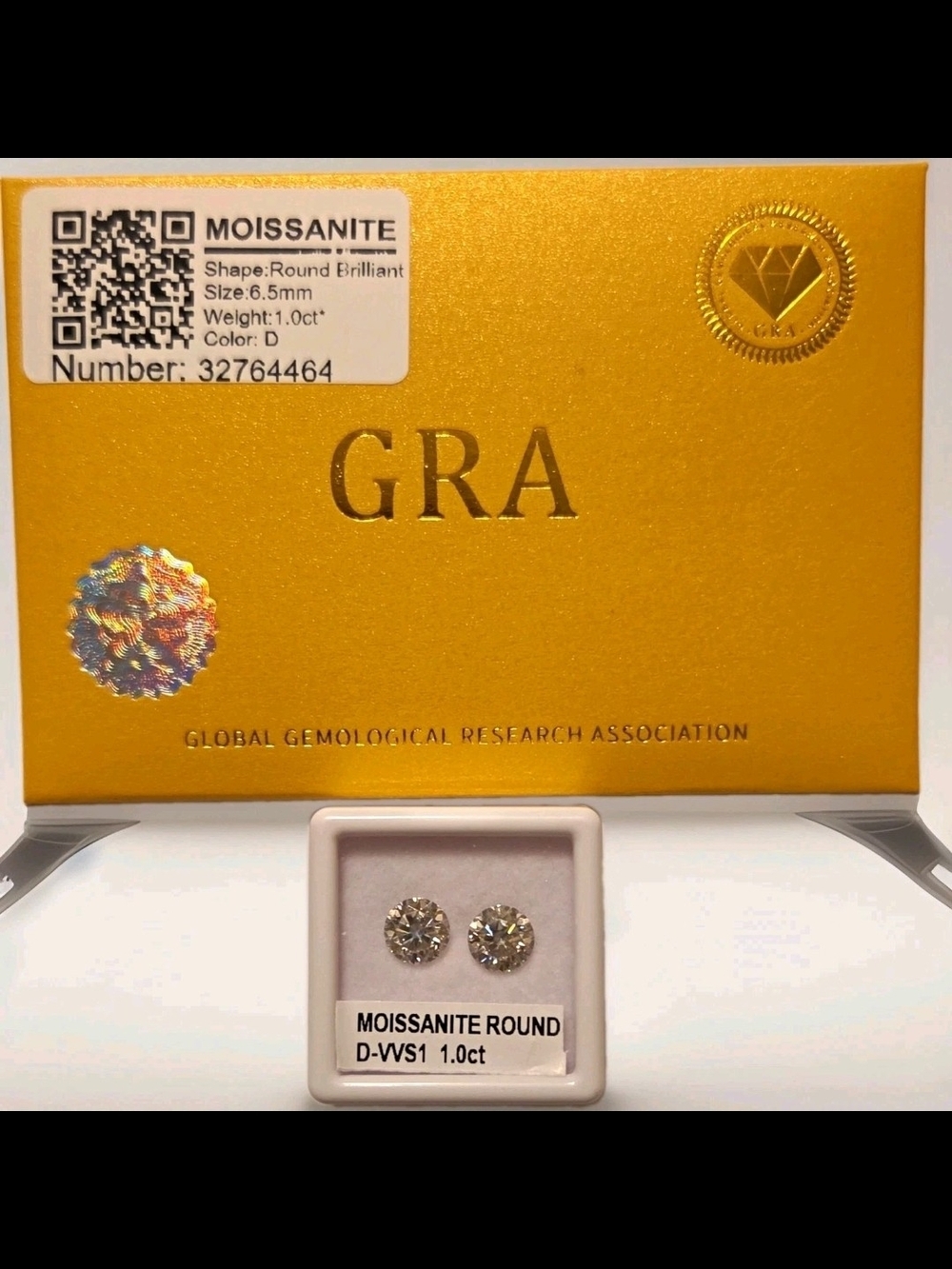 Moissanite Round  - D Color, VVS1 (1.0 ct) - 2pc Set - Loose Stones